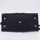 SAINT LAURENT Cavas Chic Hand Bag Leather 2way Black Gold Auth am9031-5