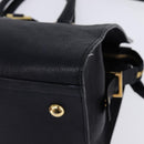 SAINT LAURENT Cavas Chic Hand Bag Leather 2way Black Gold Auth am9031-10
