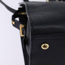 SAINT LAURENT Cavas Chic Hand Bag Leather 2way Black Gold Auth am9031-17