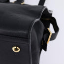 SAINT LAURENT Cavas Chic Hand Bag Leather 2way Black Gold Auth am9031-18