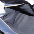 SAINT LAURENT Cavas Chic Hand Bag Leather 2way Black Gold Auth am9031-22