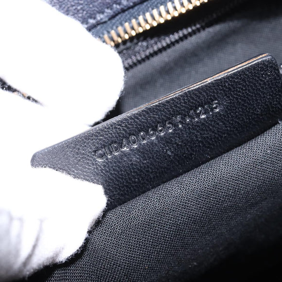 SAINT LAURENT Cavas Chic Hand Bag Leather 2way Black Gold Auth am9031