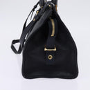 SAINT LAURENT Cavas Chic Hand Bag Leather 2way Black Gold Auth am9031-3