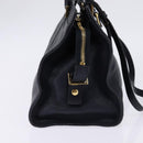 SAINT LAURENT Cavas Chic Hand Bag Leather 2way Black Gold Auth am9031-4