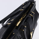 SAINT LAURENT Cavas Chic Hand Bag Leather 2way Black Gold Auth am9031-6