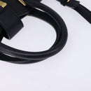 SAINT LAURENT Cavas Chic Hand Bag Leather 2way Black Gold Auth am9031-7