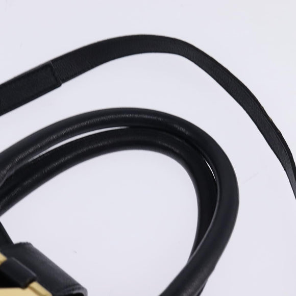 SAINT LAURENT Cavas Chic Hand Bag Leather 2way Black Gold Auth am9031