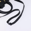 SAINT LAURENT Cavas Chic Hand Bag Leather 2way Black Gold Auth am9031-8