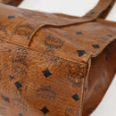MCM Logogram Vicetos Tote Bag PVC Leather Brown Gold Auth am9032-9