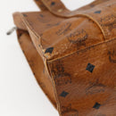 MCM Logogram Vicetos Tote Bag PVC Leather Brown Gold Auth am9032-14