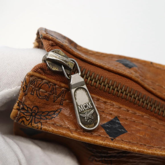 MCM Logogram Vicetos Tote Bag PVC Leather Brown Gold Auth am9032