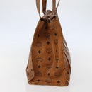 MCM Logogram Vicetos Tote Bag PVC Leather Brown Gold Auth am9032-3