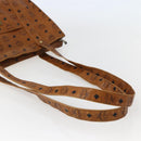 MCM Logogram Vicetos Tote Bag PVC Leather Brown Gold Auth am9032-7