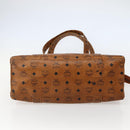 MCM Logogram Vicetos Tote Bag PVC Leather Brown Gold Auth am9032-5
