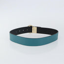 GUCCI Belt Leather Outlet Turquoise Blue Auth am9038-2