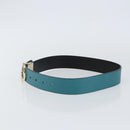 GUCCI Belt Leather Outlet Turquoise Blue Auth am9038-3