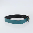 GUCCI Belt Leather Outlet Turquoise Blue Auth am9038-4