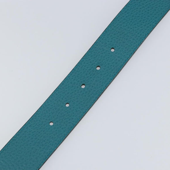 GUCCI Belt Leather Outlet Turquoise Blue Auth am9038