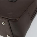 BURBERRY Hand Bag Leather Brown Silver Auth am9046-9