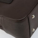 BURBERRY Hand Bag Leather Brown Silver Auth am9046-14