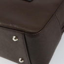 BURBERRY Hand Bag Leather Brown Silver Auth am9046-15