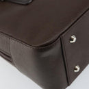 BURBERRY Hand Bag Leather Brown Silver Auth am9046-16