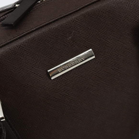 BURBERRY Handtasche Leder Braun Silber Original am9046