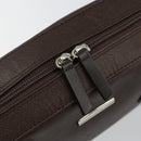 BURBERRY Hand Bag Leather Brown Silver Auth am9046-18