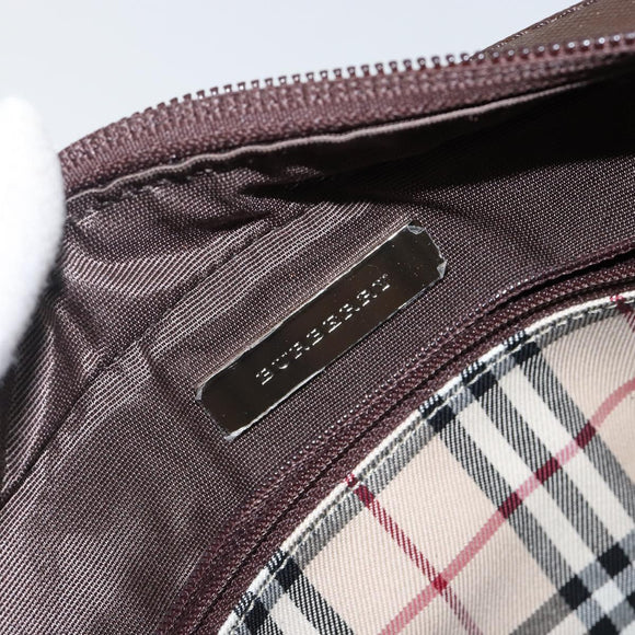 BURBERRY Handtasche Leder Braun Silber Original am9046