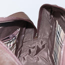 BURBERRY Hand Bag Leather Brown Silver Auth am9046-19