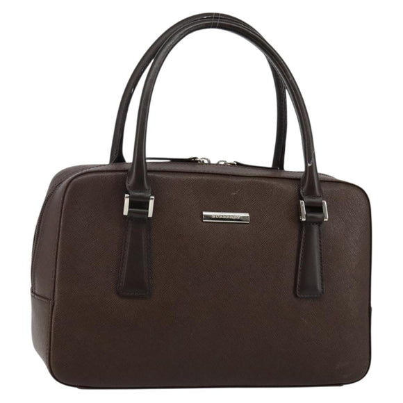 BURBERRY Handtasche Leder Braun Silber Original am9046