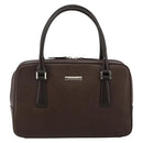 BURBERRY Hand Bag Leather Brown Silver Auth am9046-13