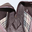 BURBERRY Hand Bag Leather Brown Silver Auth am9046-20