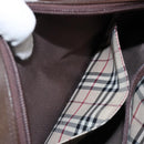 BURBERRY Hand Bag Leather Brown Silver Auth am9046-22