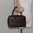 BURBERRY Hand Bag Leather Brown Silver Auth am9046-23