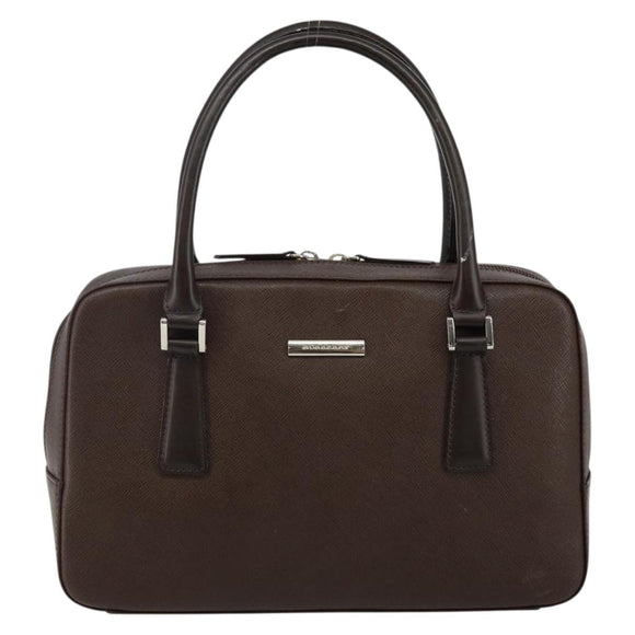 BURBERRY Handtasche Leder Braun Silber Original am9046