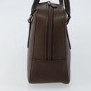 BURBERRY Hand Bag Leather Brown Silver Auth am9046-3