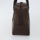 BURBERRY Hand Bag Leather Brown Silver Auth am9046-4