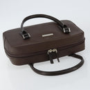 BURBERRY Hand Bag Leather Brown Silver Auth am9046-6