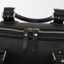 BURBERRY Hand Bag Leather Black Silver Auth am9047-14