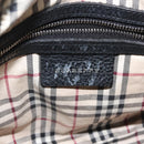 BURBERRY Hand Bag Leather Black Silver Auth am9047-16