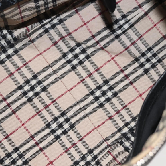 BURBERRY Hand Bag Leather Black Silver Auth am9047