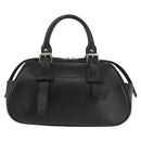 BURBERRY Hand Bag Leather Black Silver Auth am9047-2