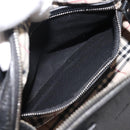 BURBERRY Hand Bag Leather Black Silver Auth am9047-20