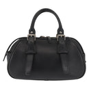 BURBERRY Hand Bag Leather Black Silver Auth am9047-3