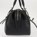 BURBERRY Hand Bag Leather Black Silver Auth am9047-5