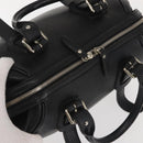 BURBERRY Hand Bag Leather Black Silver Auth am9047-6