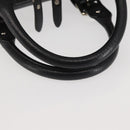 BURBERRY Hand Bag Leather Black Silver Auth am9047-7