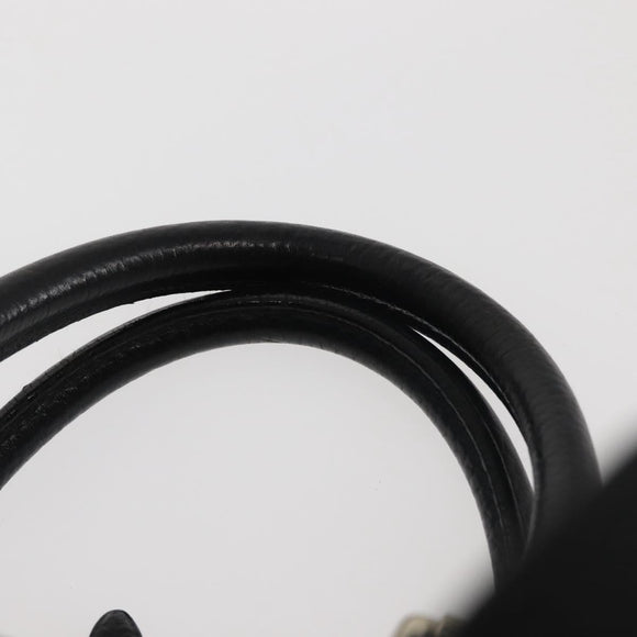 BURBERRY Hand Bag Leather Black Silver Auth am9047