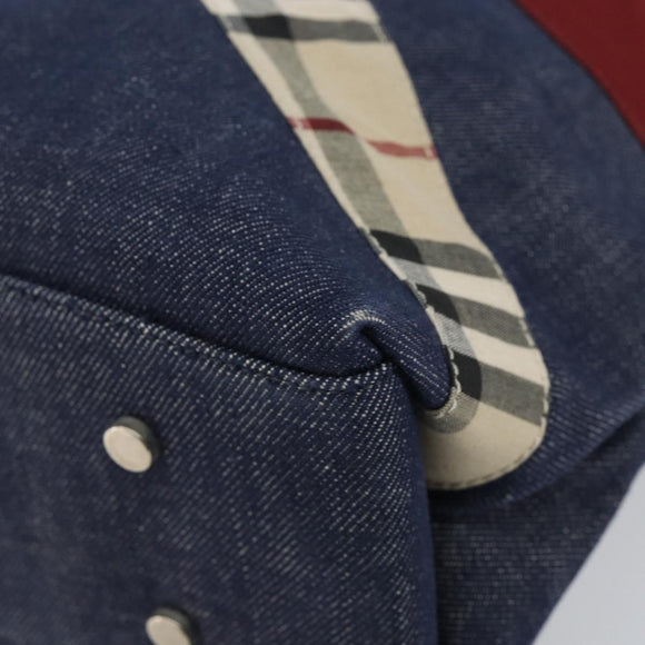 BURBERRY Hand Bag Denim Blue Auth am9048